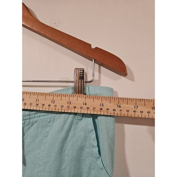 Just Living Linen Blend Mint Green Drawstring Wide Leg Pants Women LRG Lagenlook - Picture 7 of 12